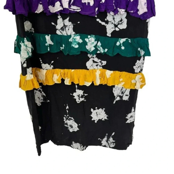 BUSAYO Ropo Splatter Print Tiered Ruffle Maxi Dress Black Size M NWT - Picture 10 of 15